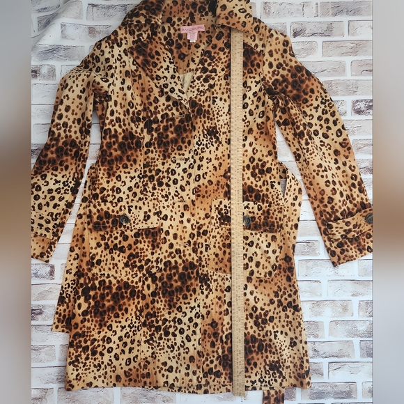 Bandolino Animal Print Trench Coat Size 6 - Picture 3 of 6